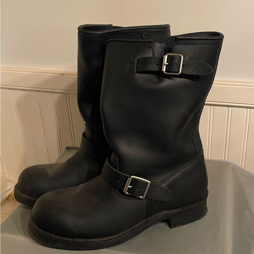 Dingo Men's Black Leather Buckle Boots